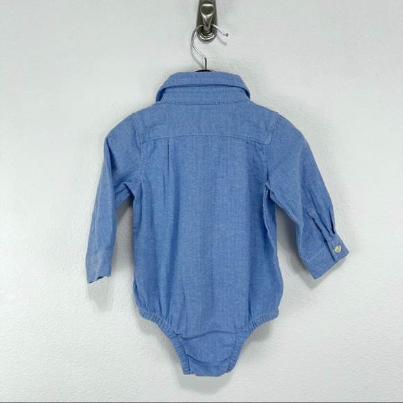 BabyGap Factory- Blue Button Down Onesie 12-18 Mo - Picture 5 of 6